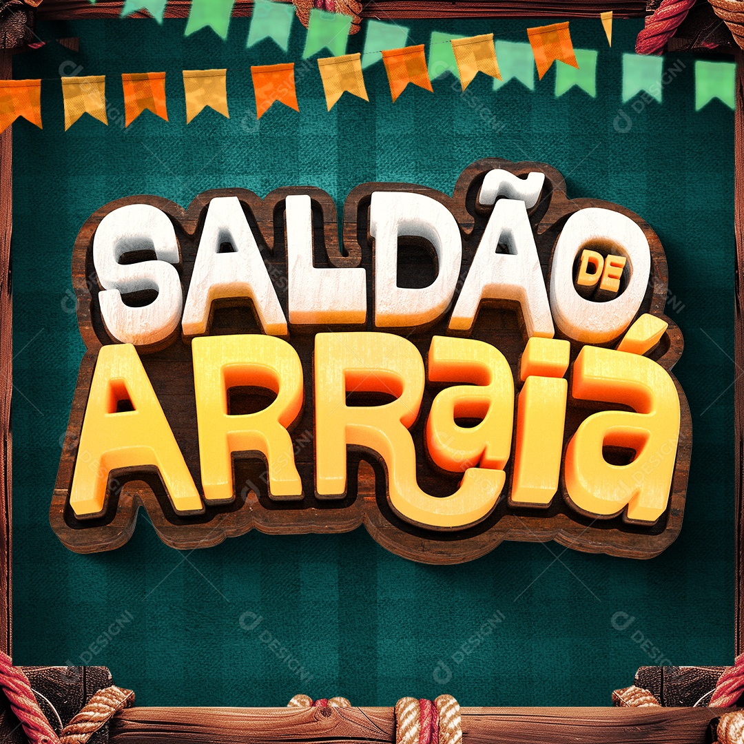 Selo 3D Saldão de Arraiá Para Composição PSD