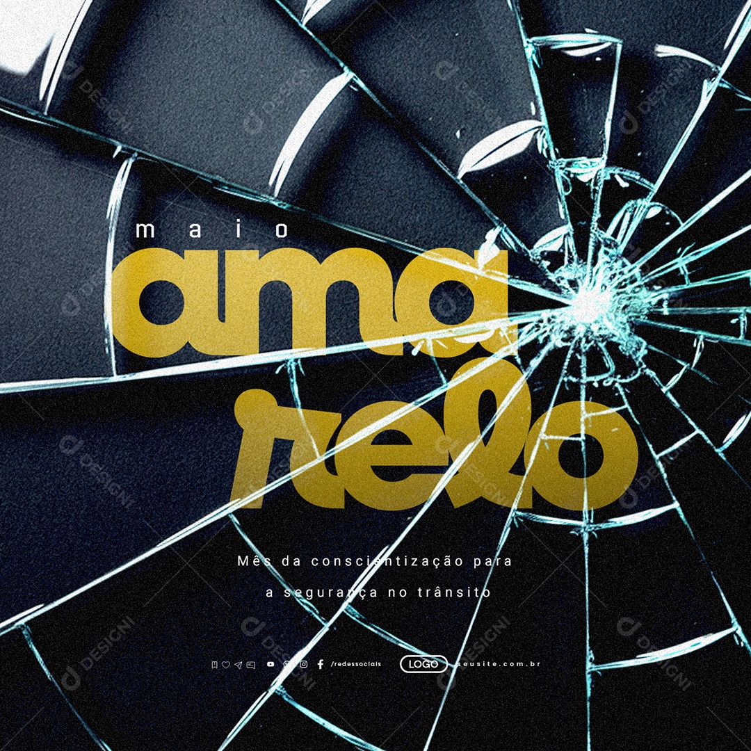 Maio Amarelo Mês da Conscientização Para a Segurança no Trânsito Social Media PSD Editável