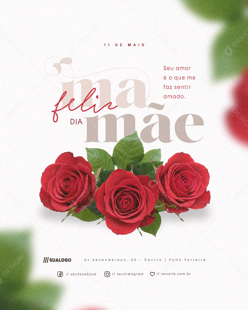Feliz Dia Mamãe 11 de Maio Social Media PSD Editável
