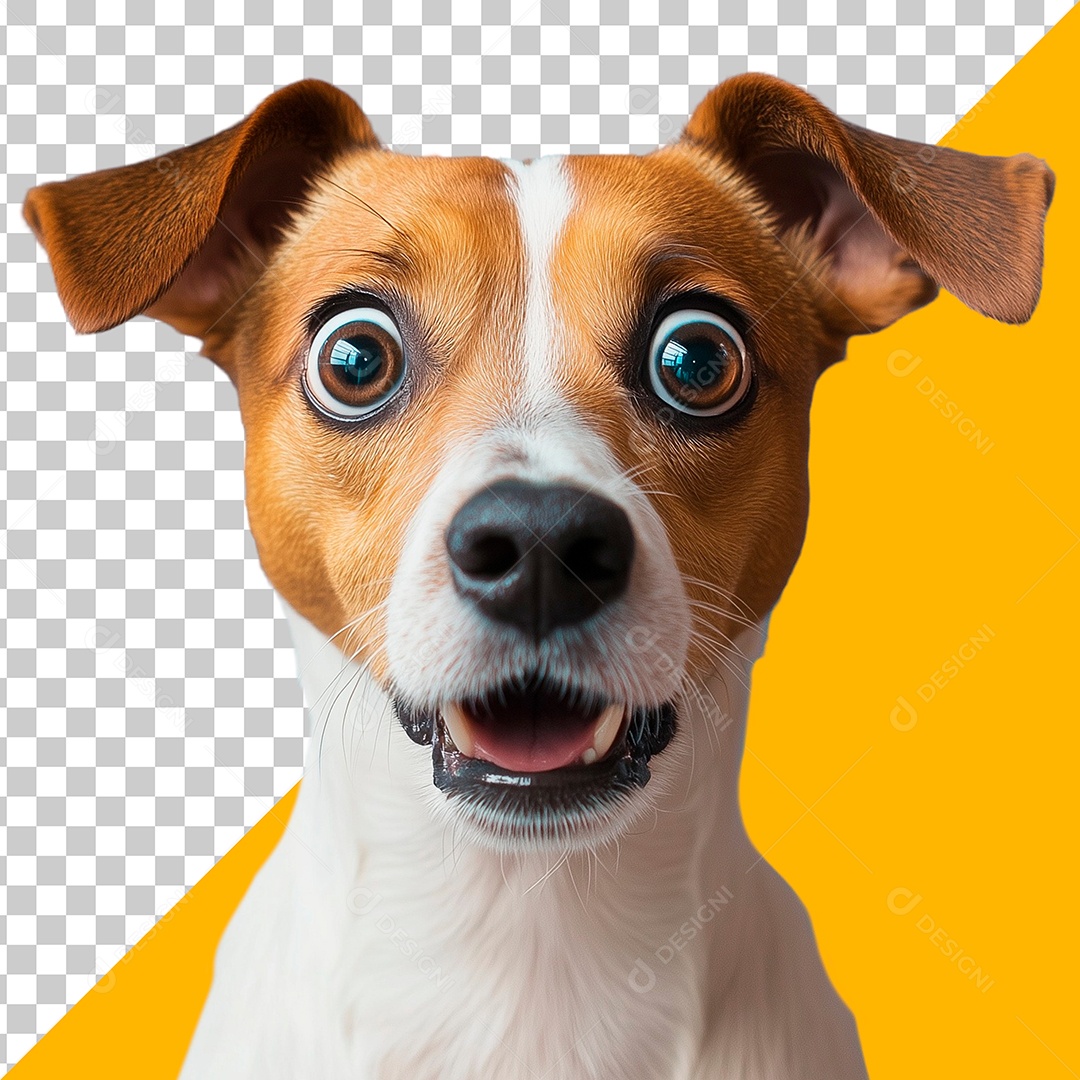 Cachorro com Expressão de Surpreso Elemento PSD