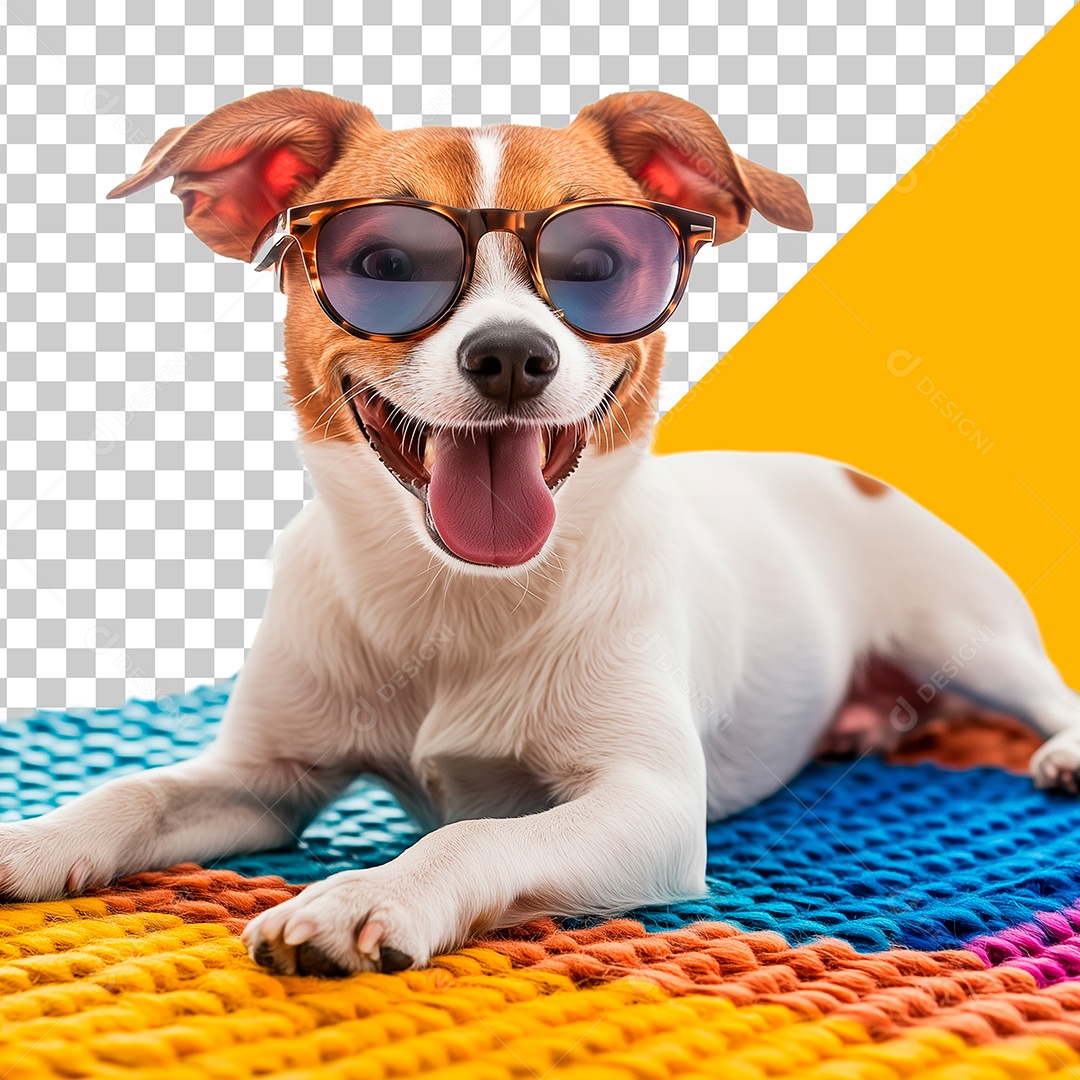 Cachorro Feliz Usando Óculos Elemento PSD