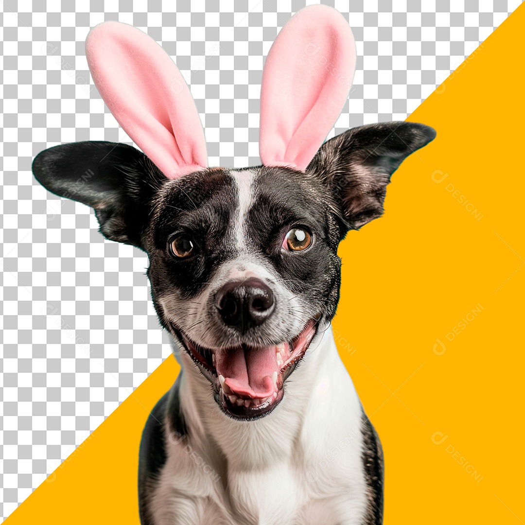 Cachorro com Orelha de Coelho da Páscoa Elemento PSD