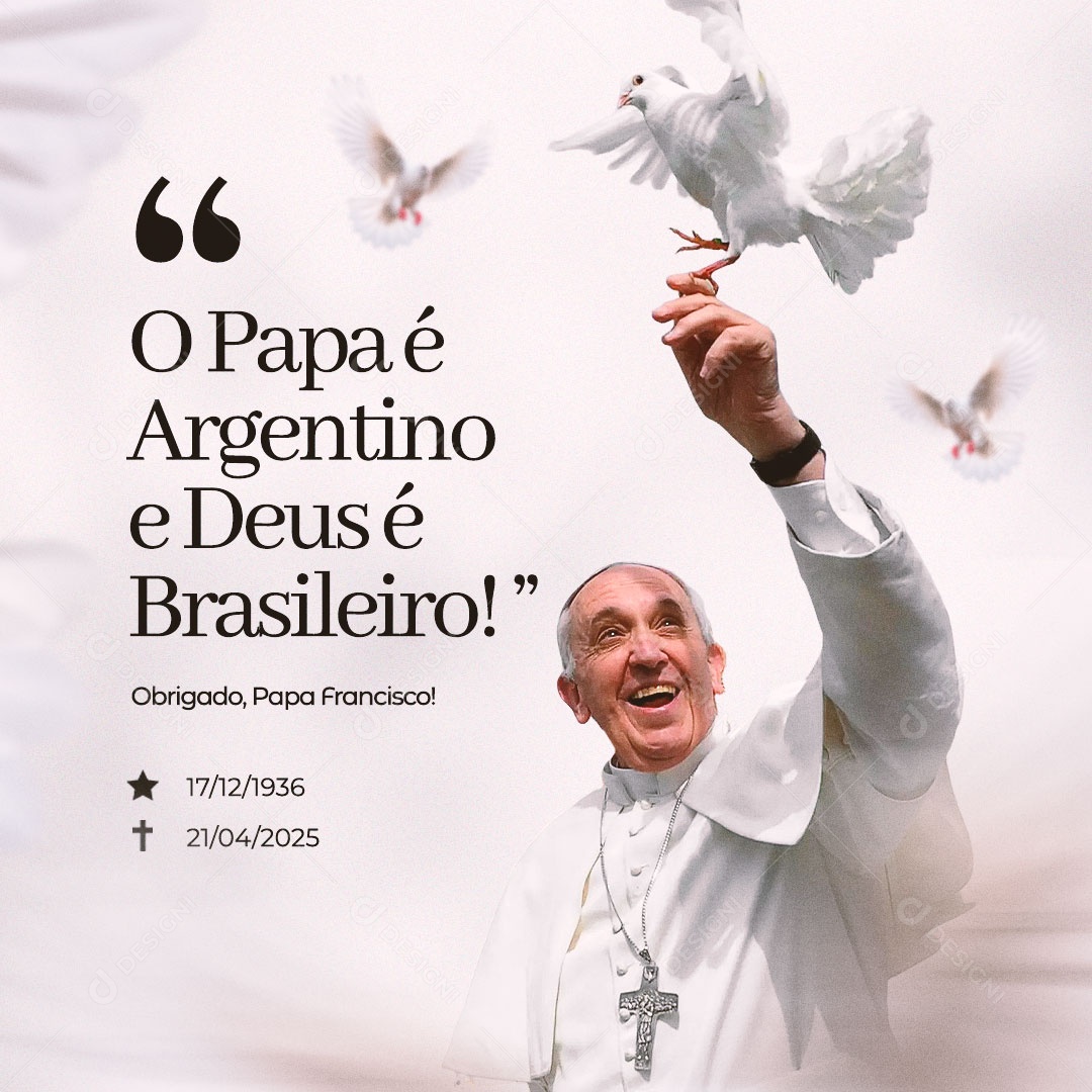 Homenagem a Papa Francisco Social Media PSD Editável