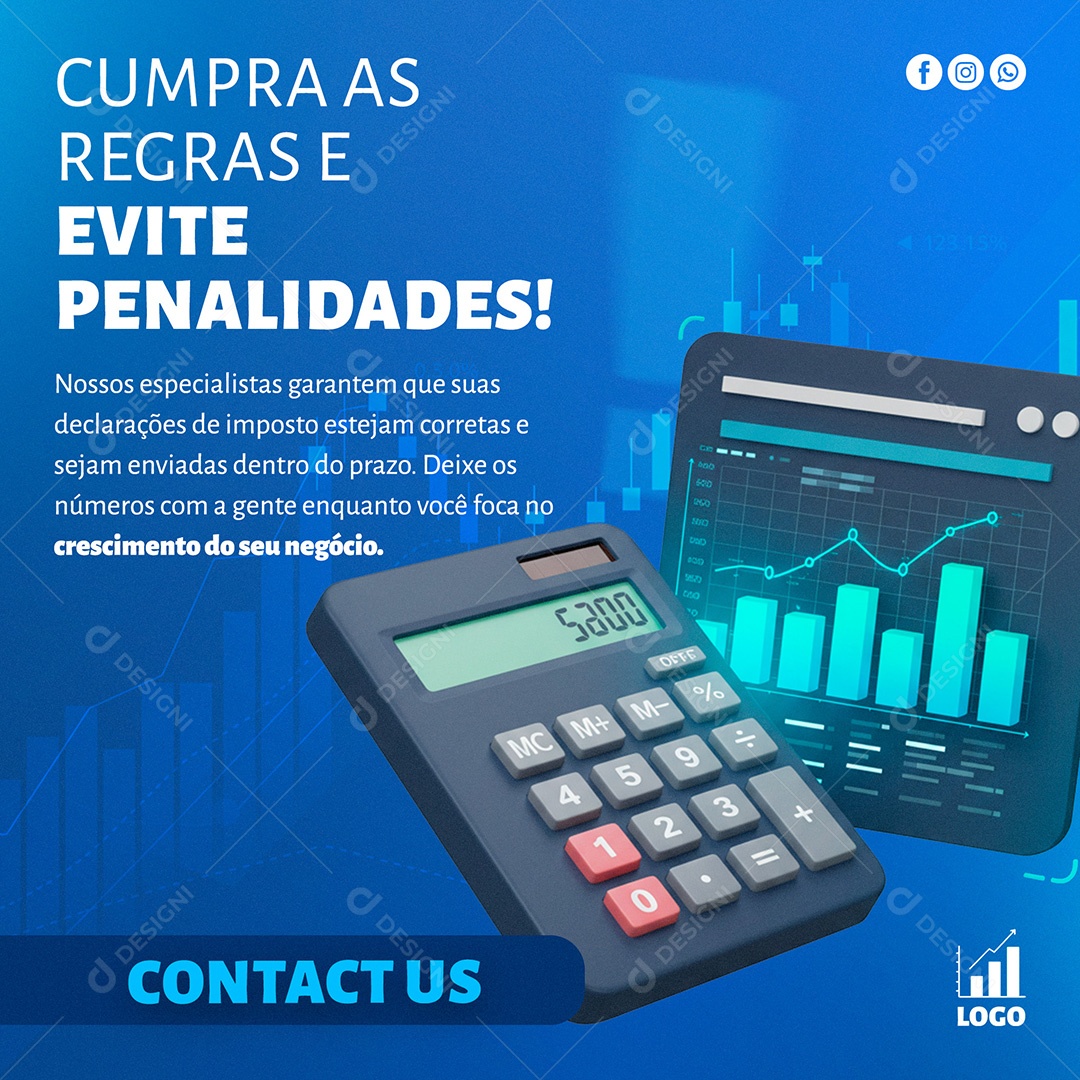 Post Social Média Contabilidade PSD Editável