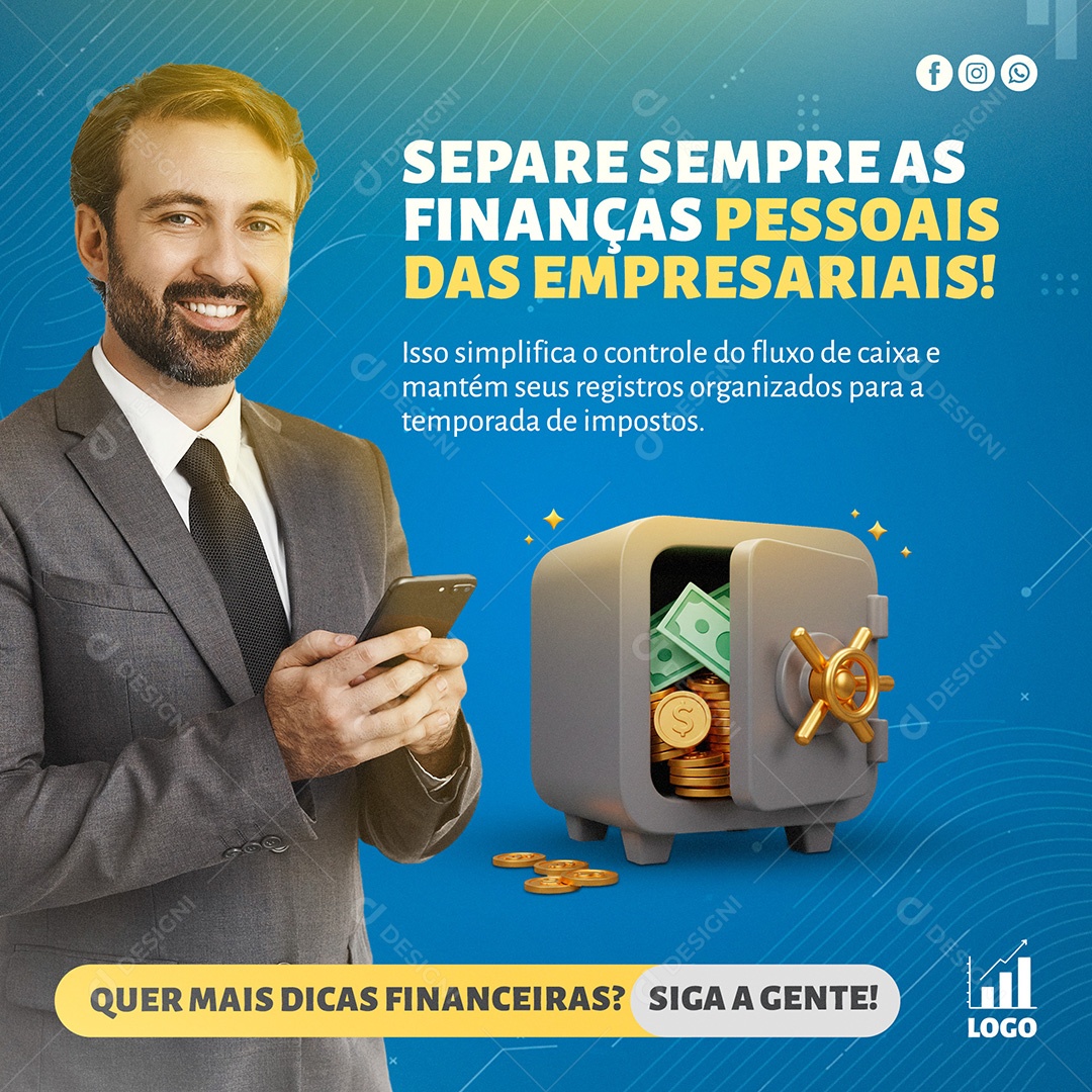 Post Social Média Contabilidade PSD Editável