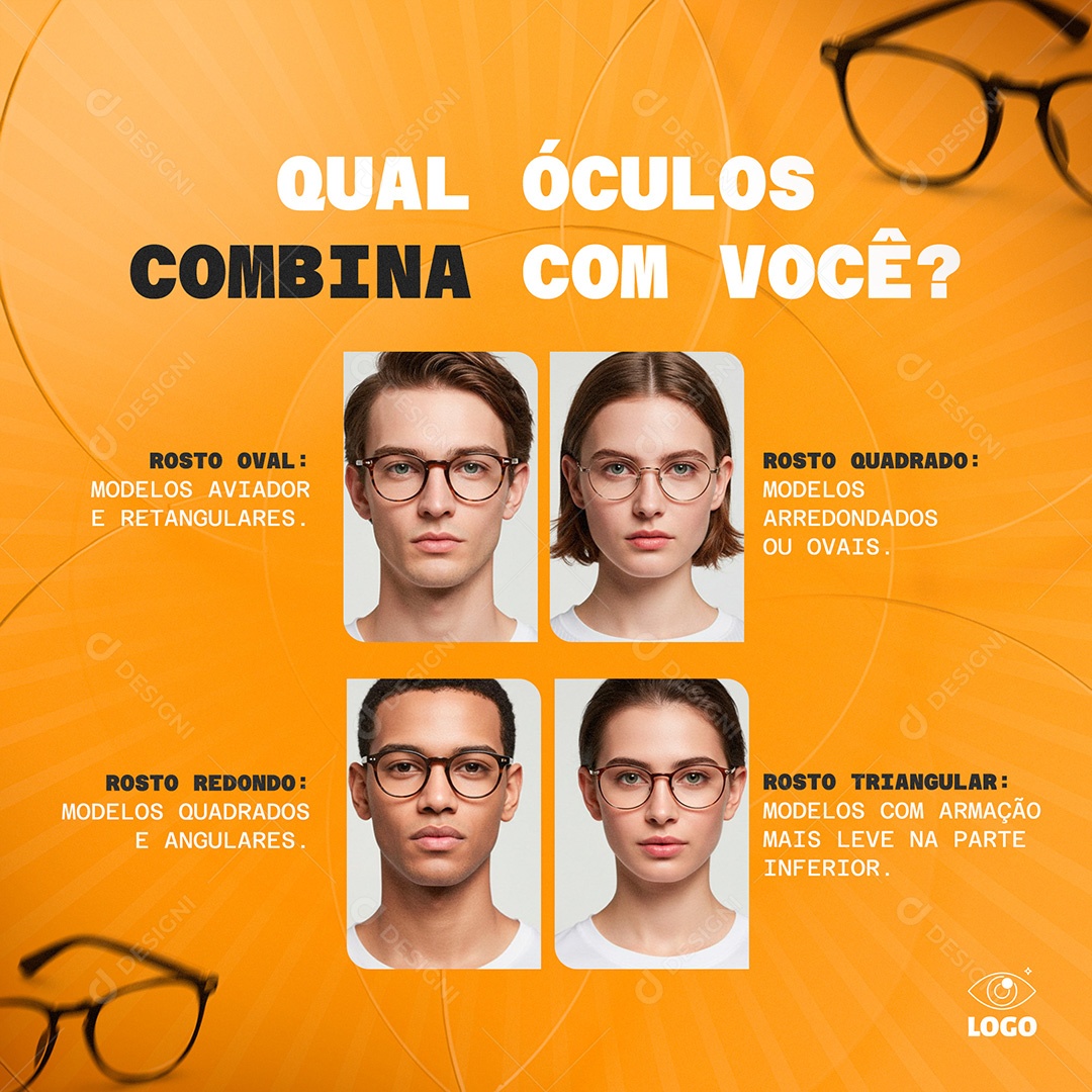 Post Social Media para Ótica Template PSD Editável