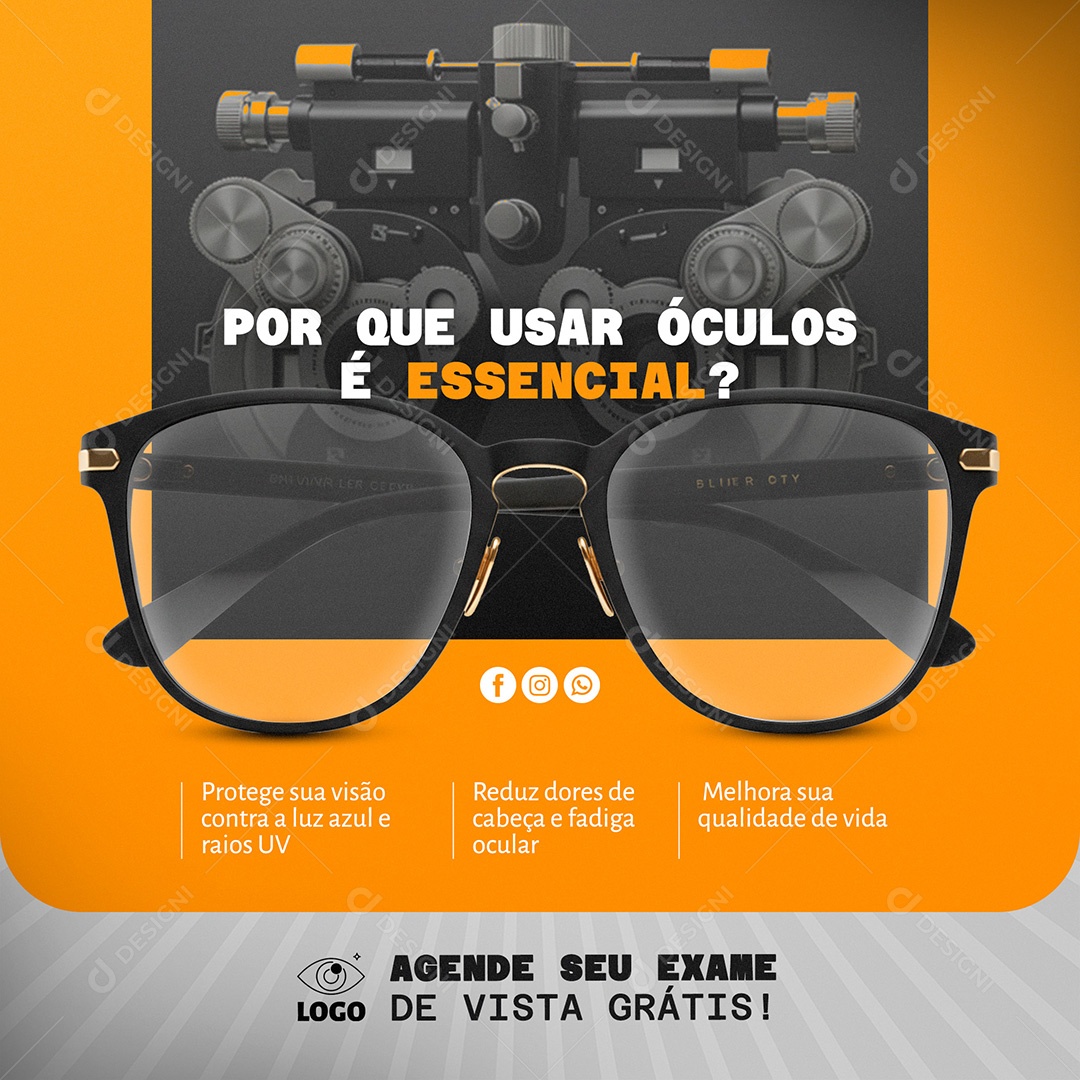 Post Social Media para Ótica Template PSD Editável