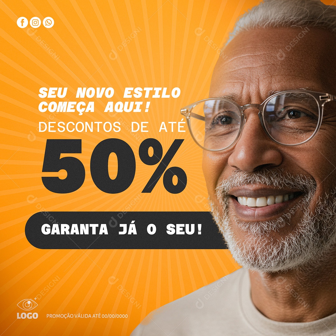 Post Social Media para Ótica Template PSD Editável