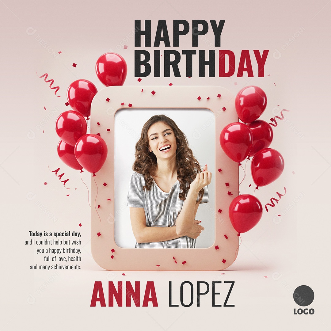 Post Social Media Feliz Aniversário Template PSD Editável