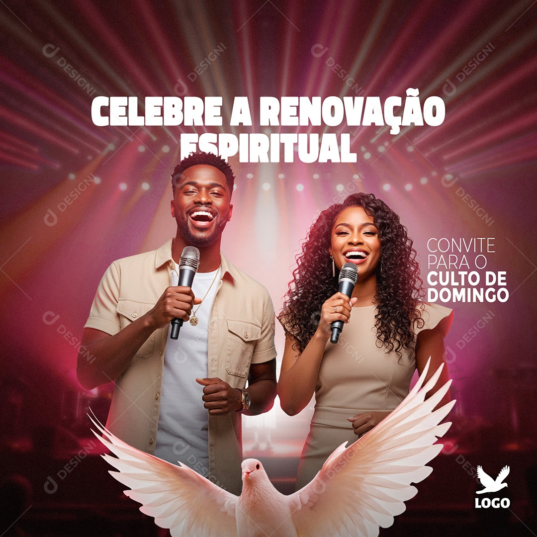 Post Social Media Flyer Igreja Template PSD Editável