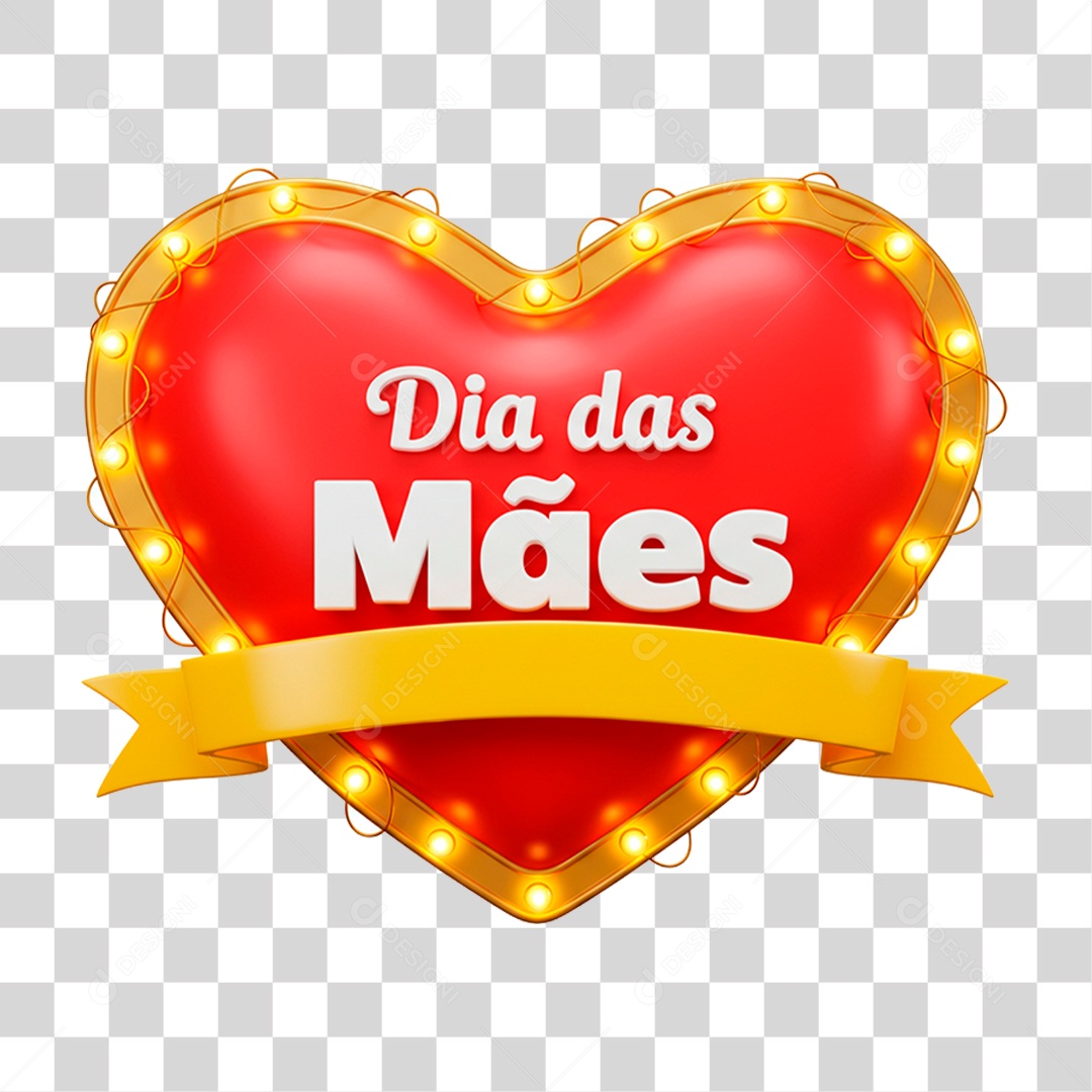 Selo 3D Dia das Mães PNG Transparente
