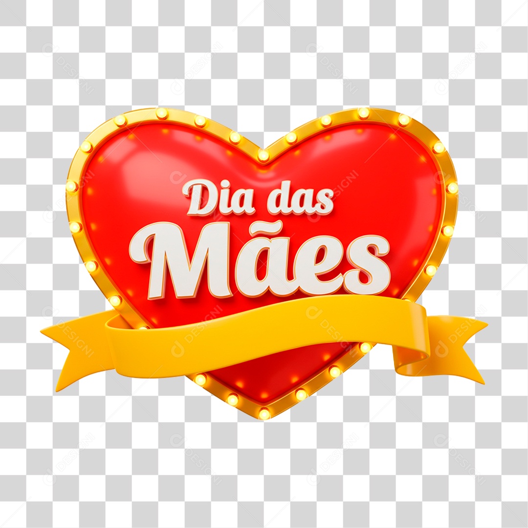 Selo 3D Dia das Mães PNG Transparente