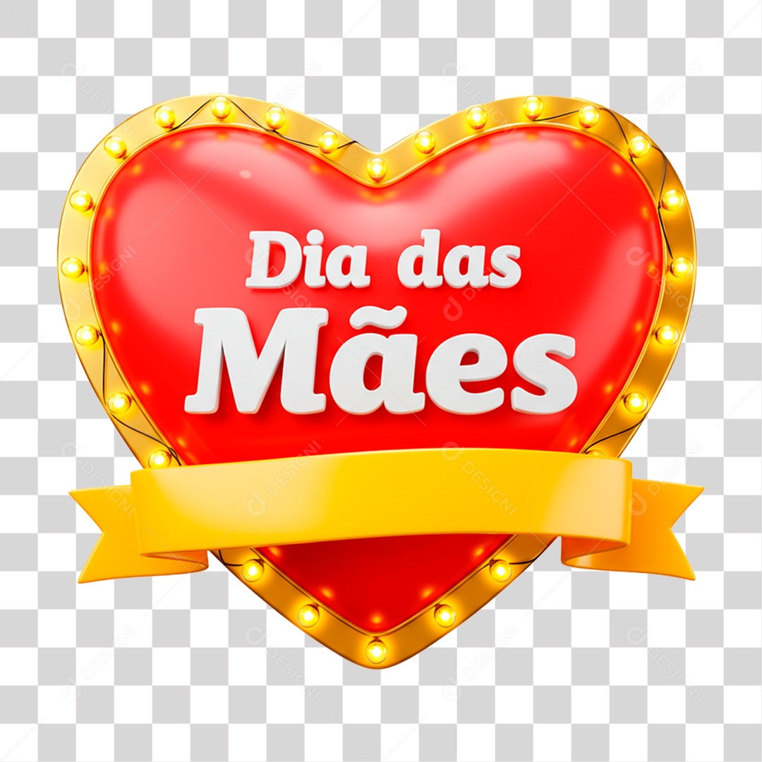 Selo 3D Dia das Mães PNG Transparente