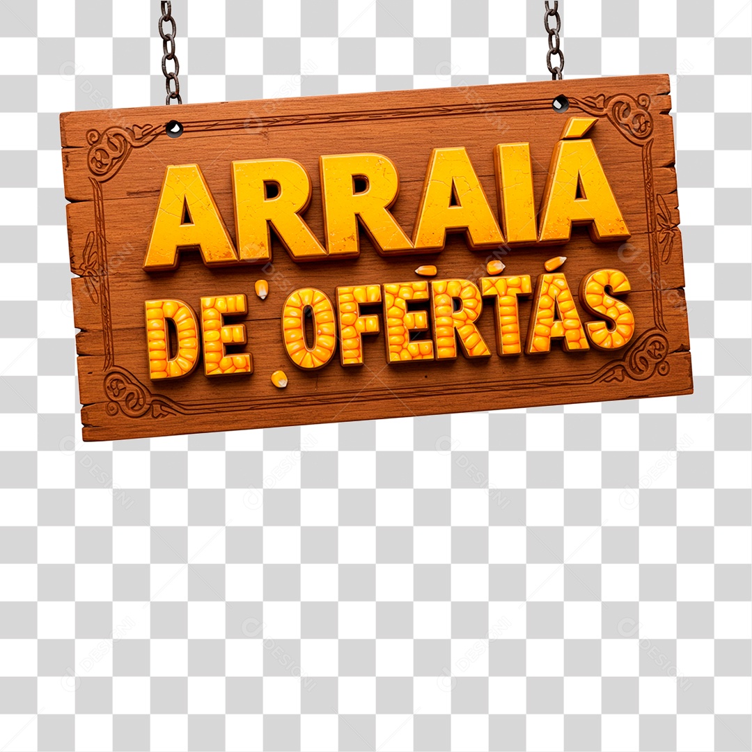 Selo 3D Arraiá de Ofertas PNG Transparente
