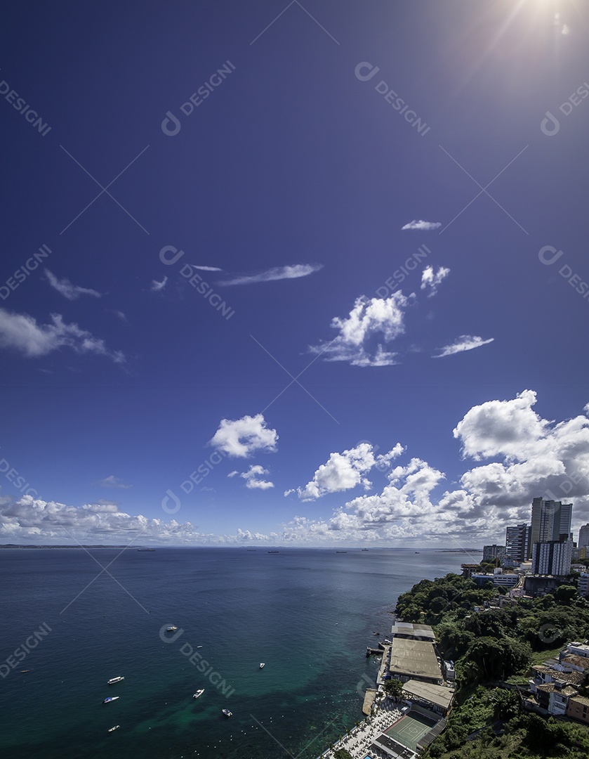 Vista aérea da baía de todos os Santos