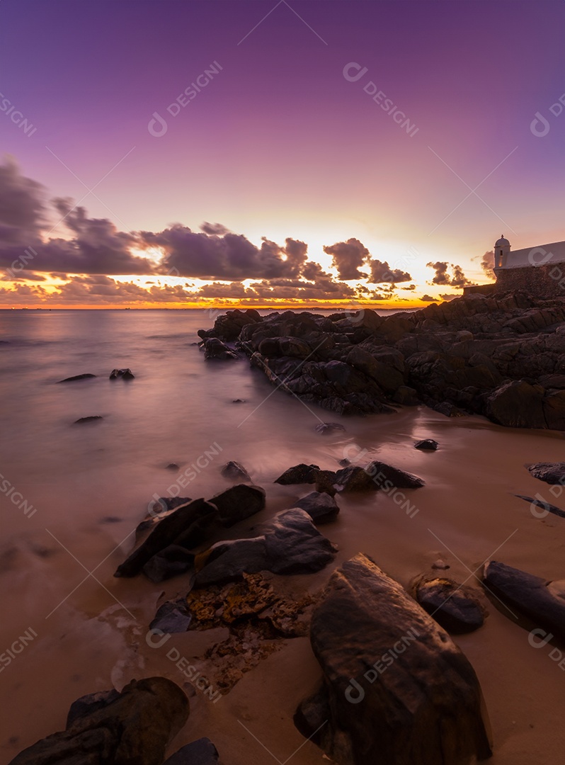 Pôr do sol em santa maria forte em Salvador Bahia