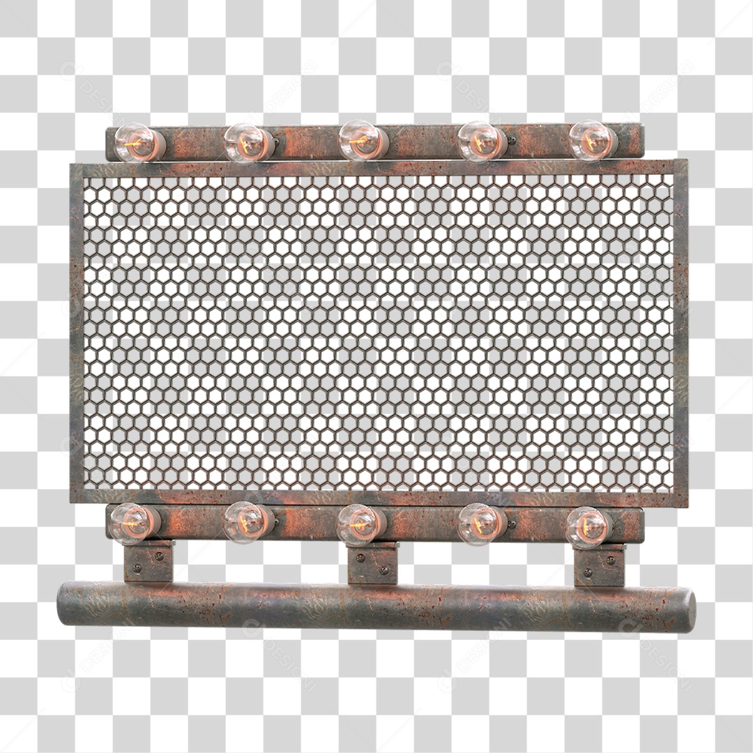 Painel Metal Lâmpadas PNG Transparente