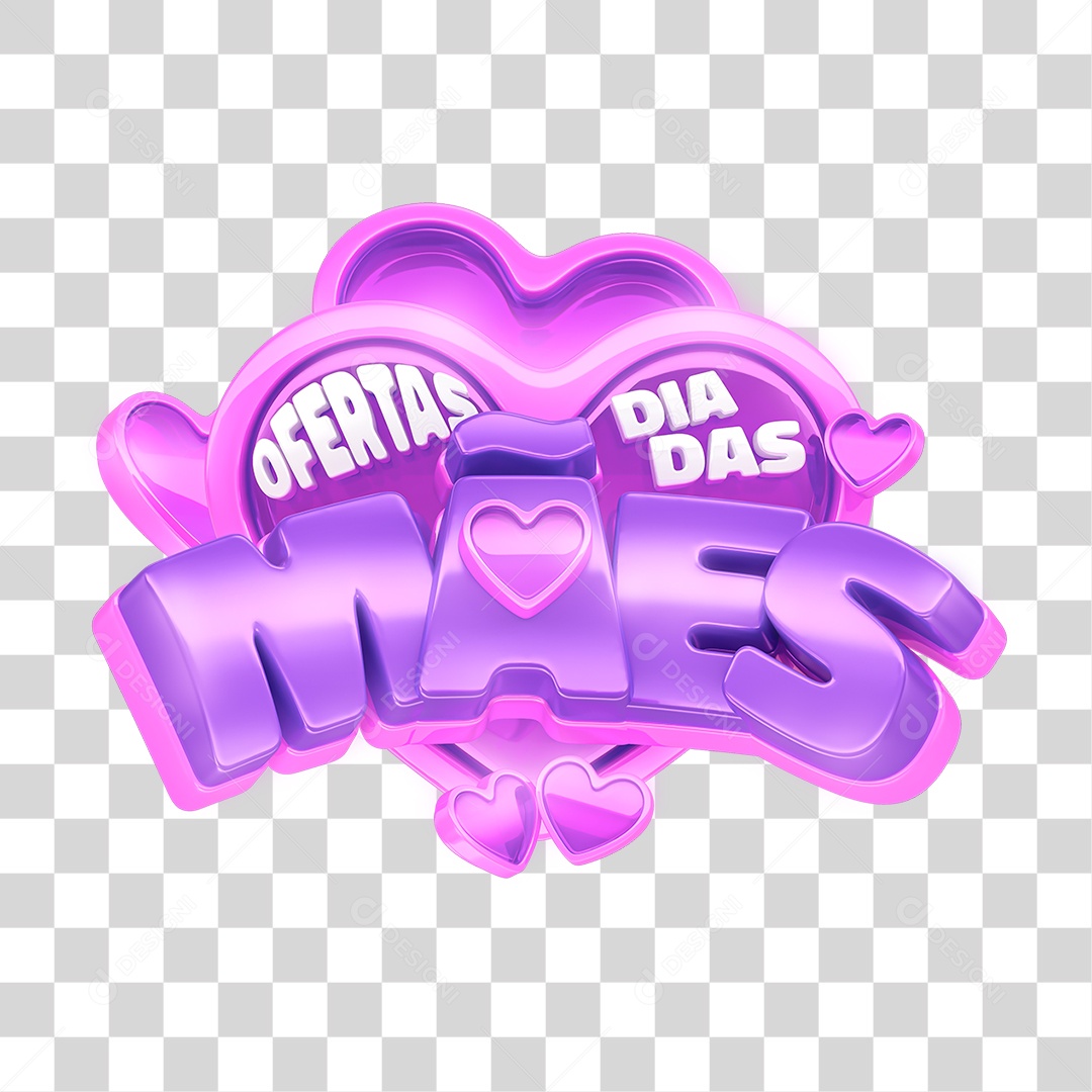 Selo 3D Oferta Dia das Mães PNG Transparente
