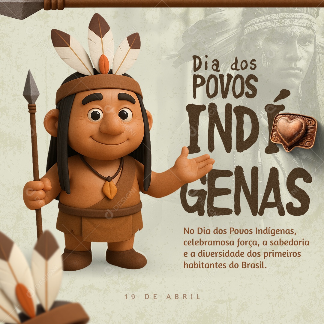 Dia dos Povos Indígenas 19 de Abril Social Media PSD Editável