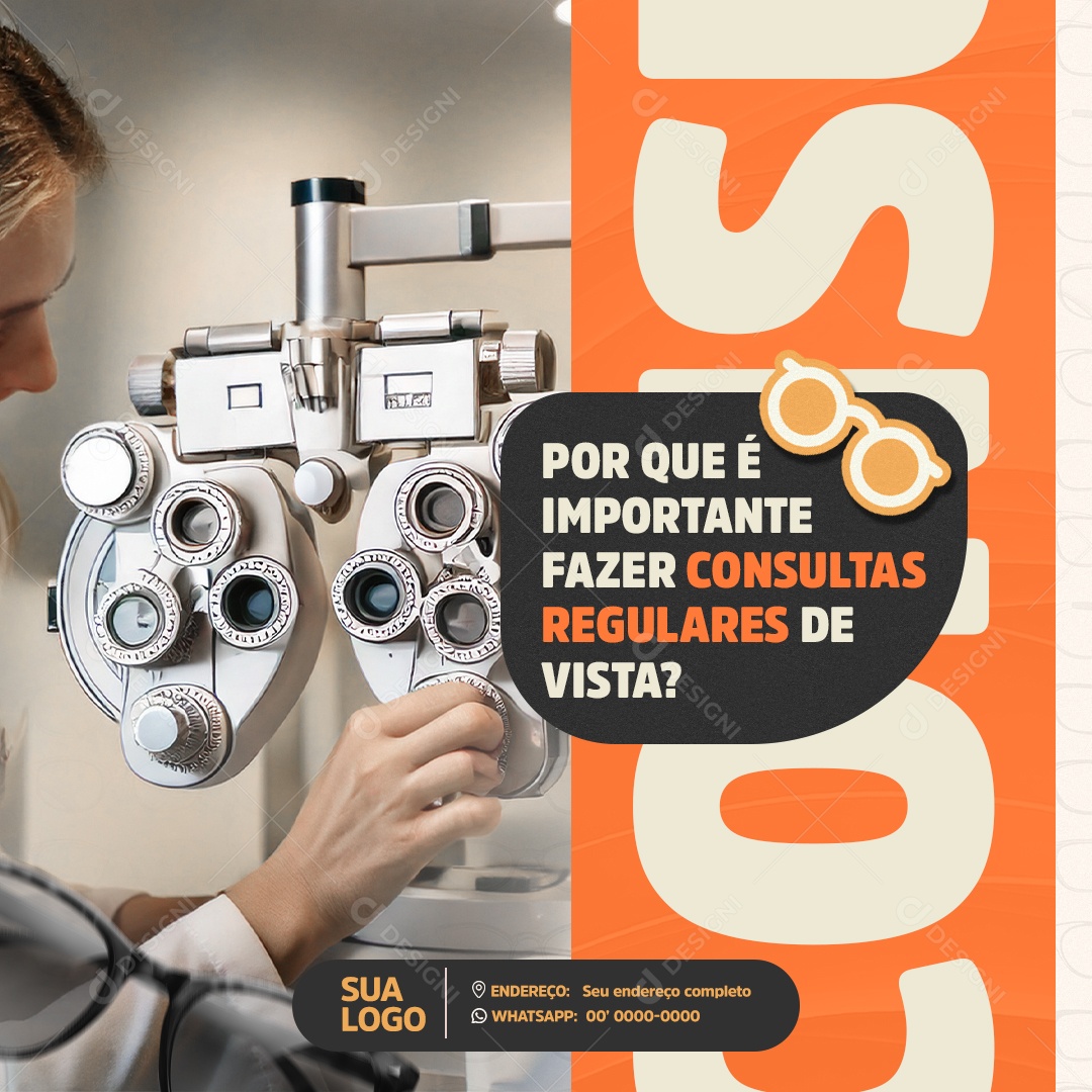 Clínica Oftalmologia Importante Fazer Consultas Regulares Social Media PSD Editável