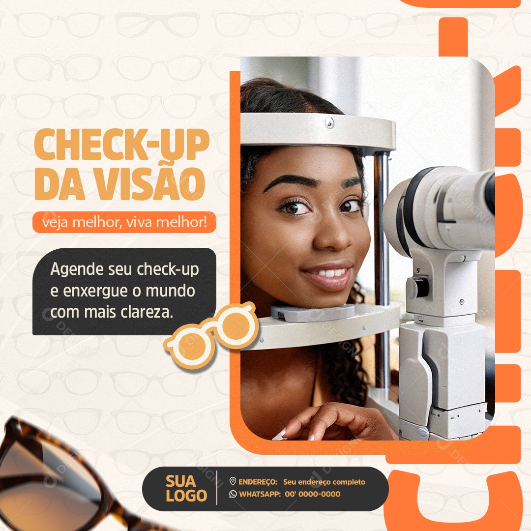 Clínica Oftalmologia Ckeck Up da Visão Social Media PSD Editável