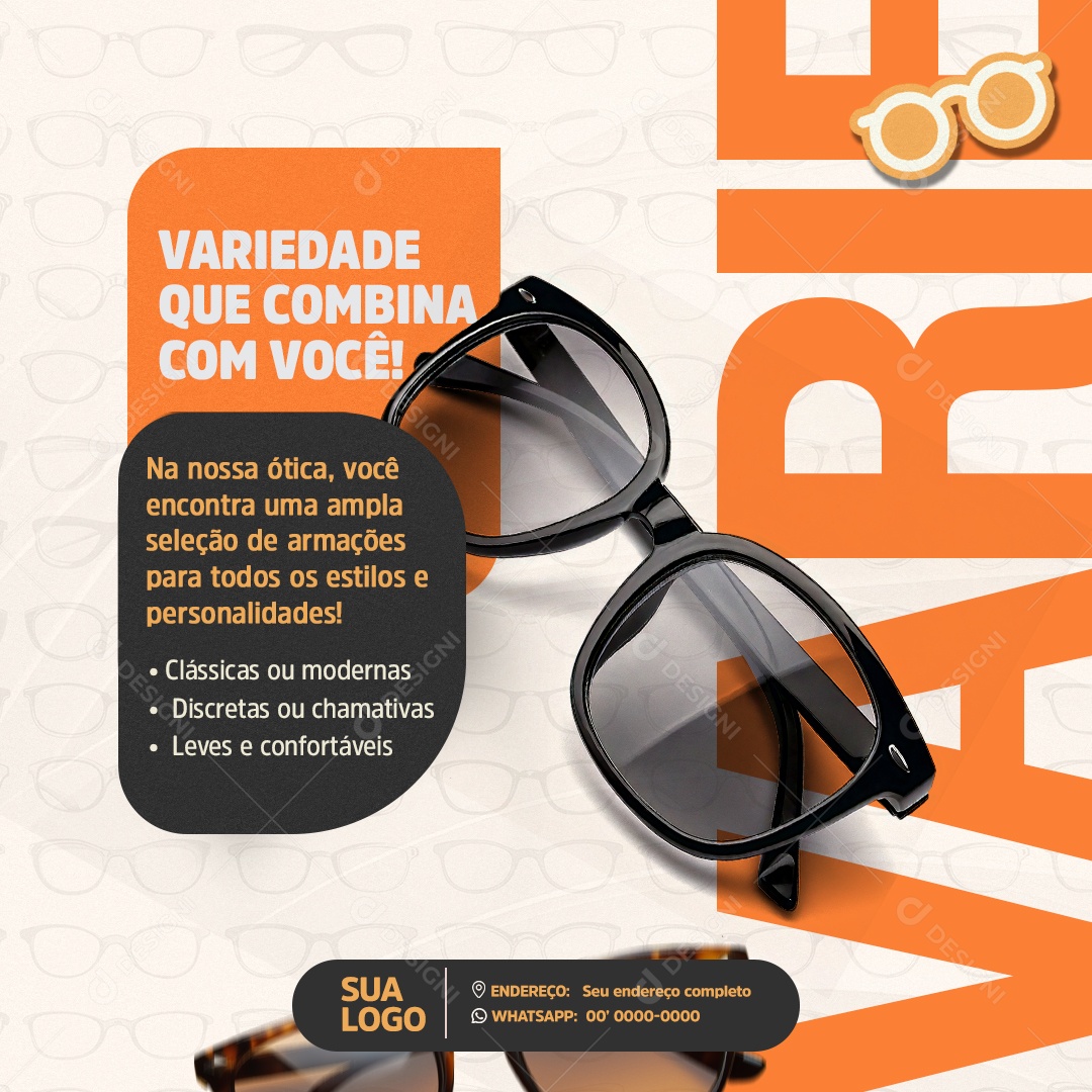 Clínica Oftalmologia Variedade Que Combina Com Você Social Media PSD Editável