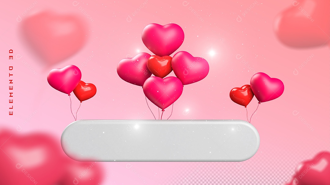 Elemento 3D Para Dia dos Namorados 12 de Junho Para Composição PSD