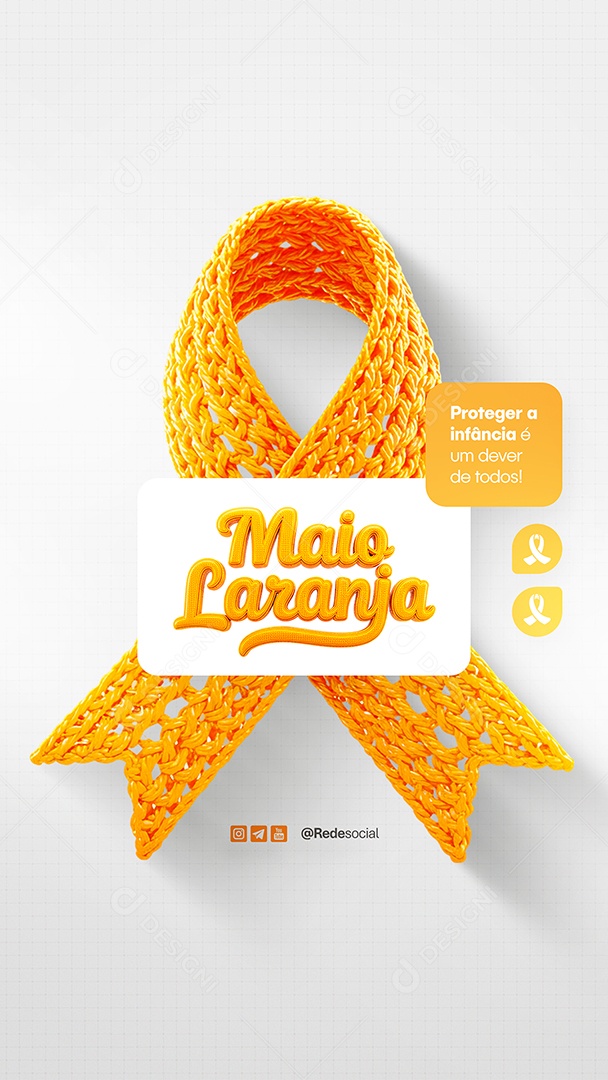 Story Maio Laranja Protejer a Infância é um Dever de Todos Social Media PSD Editável