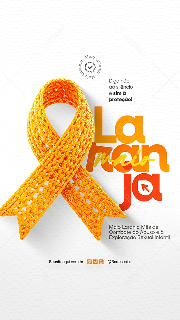 Story Maio Laranja Diga Não ao Silêncio e Sim à Proteção Social Media PSD Editável