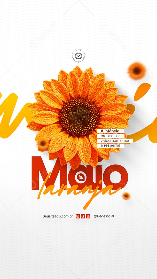 Story Maio Laranja A Infância Precisa ser Vivida com Respeito Social Media PSD Editável