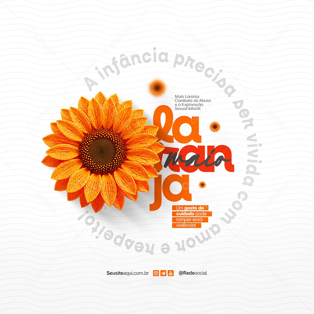 Maio Laranja Combate ao Abuso e à Exploração Sexual Social Media PSD Editável