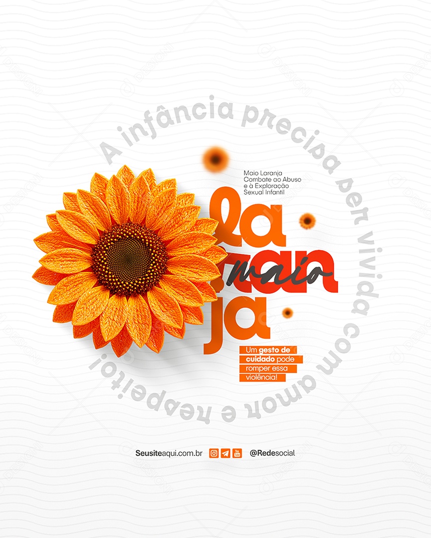 Maio Laranja Combate ao Abuso e à Exploração Sexual Social Media PSD Editável