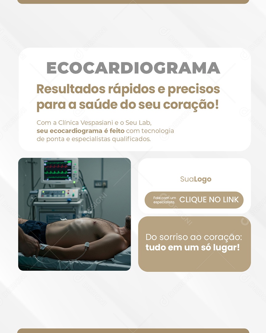 Clinica Médica Ecocardiograma Social Media PSD Editável