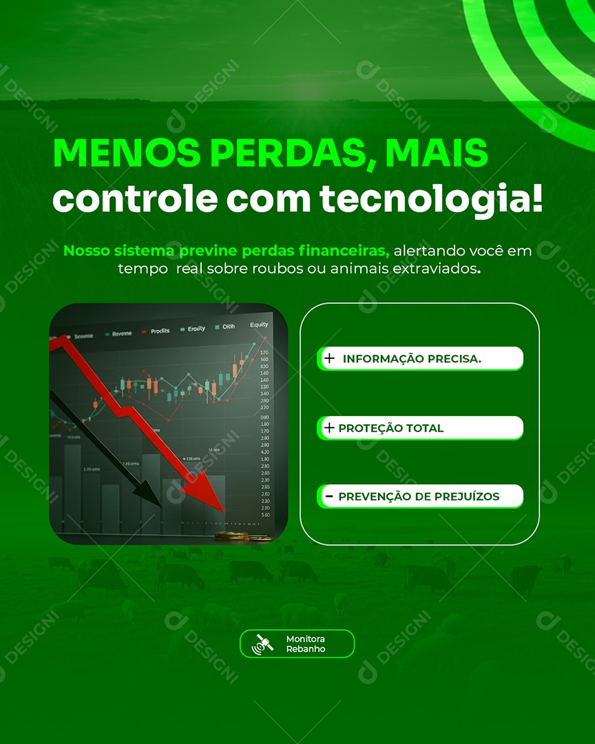 Agropecuária Menos Perdas Mais Controle Com Tecnologia Social Media PSD Editável