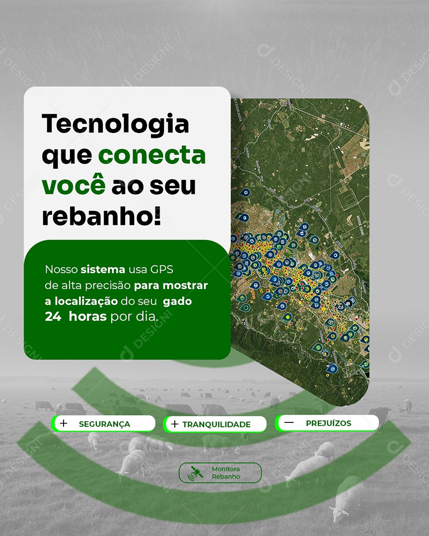 Agropecuária Tecnologia Que Conecta Voceê Ao Seu Rebanho Social Media PSD Editável