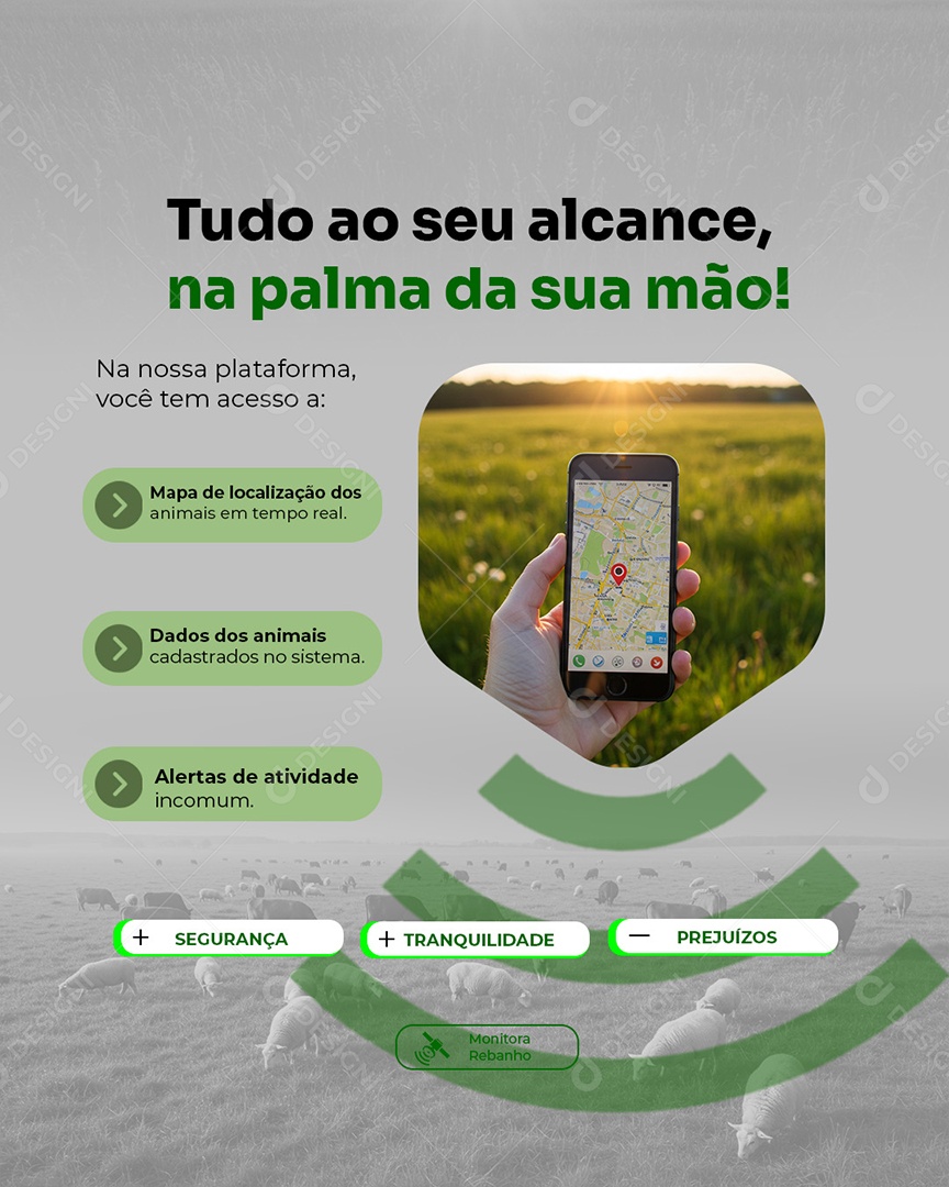 Agropecuária Tudo Ao Seu Alcance na Palma da Sua Mão Social Media PSD Editável
