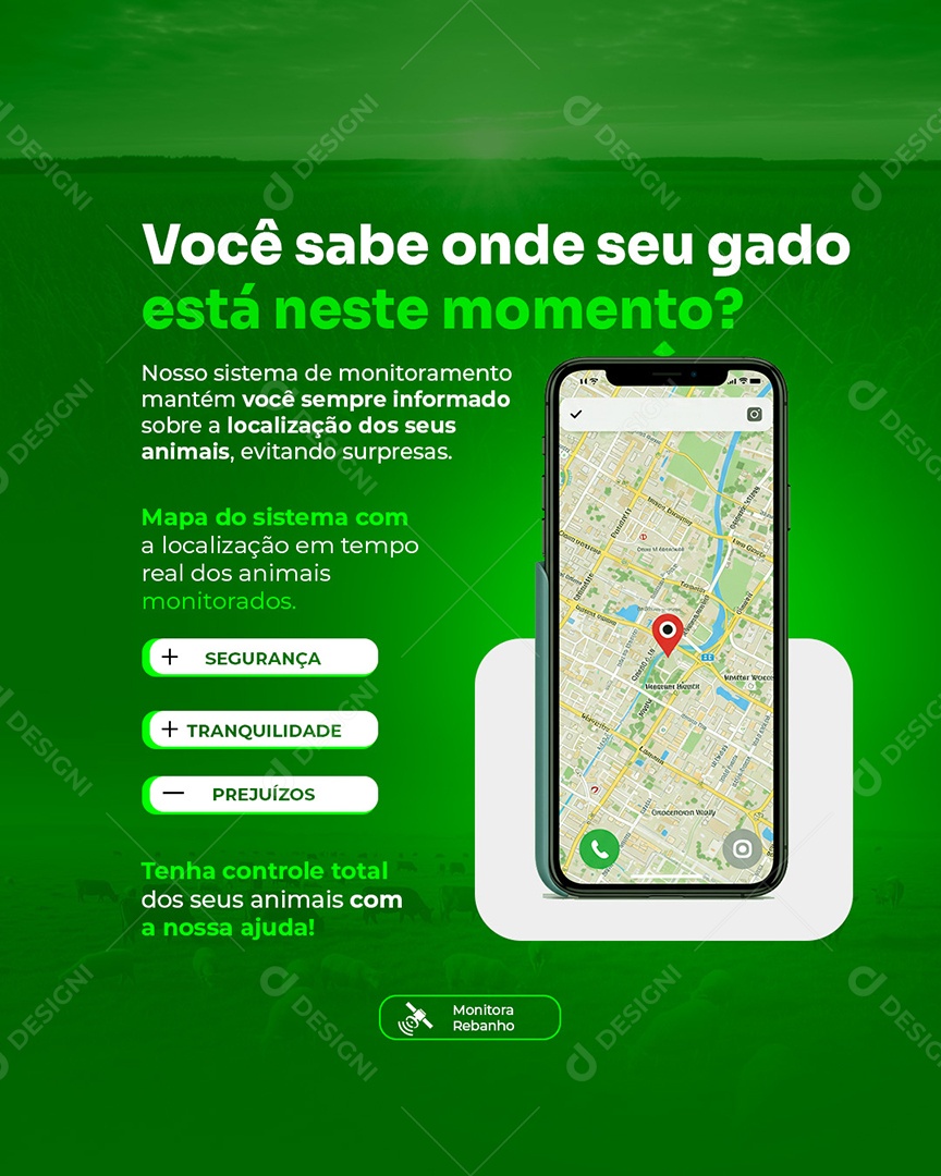 Agropecuária Você Sabe Onde Está Seu Gado Nesse Momento Social Media PSD Editável