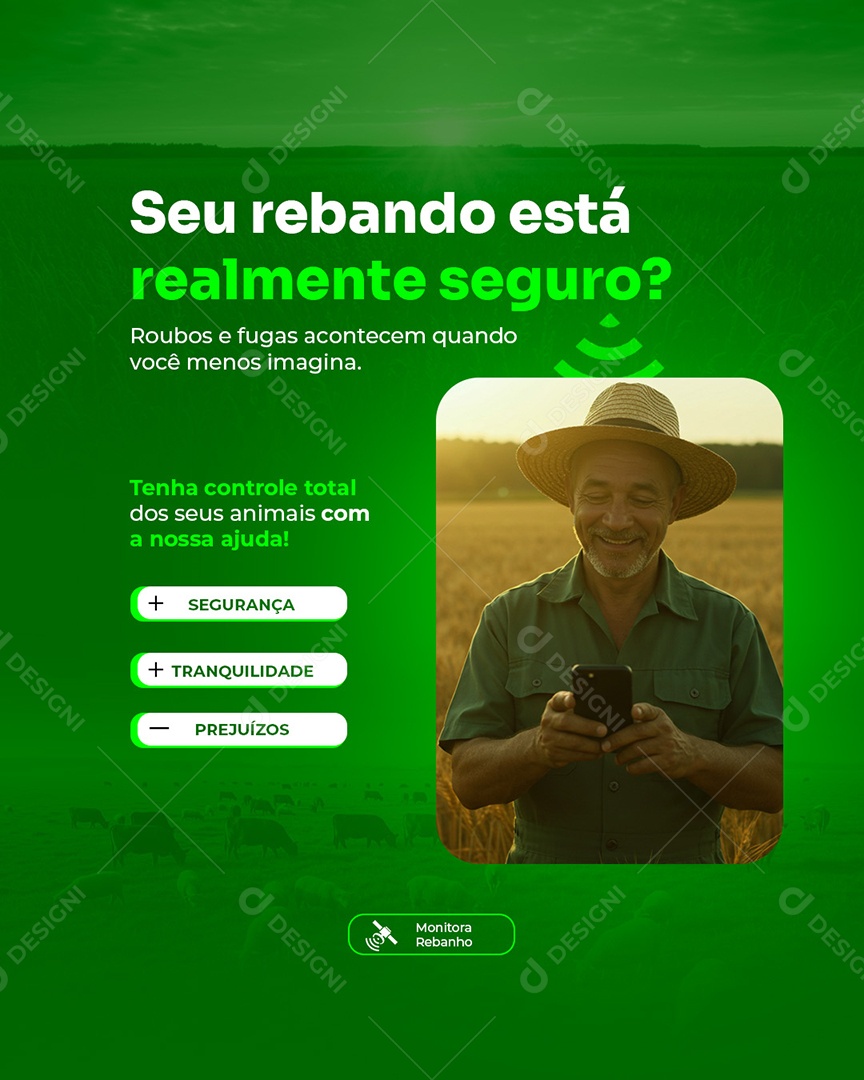 Agropecuária Seu Rebanho Está Realmente Seguro Social Media PSD Editável