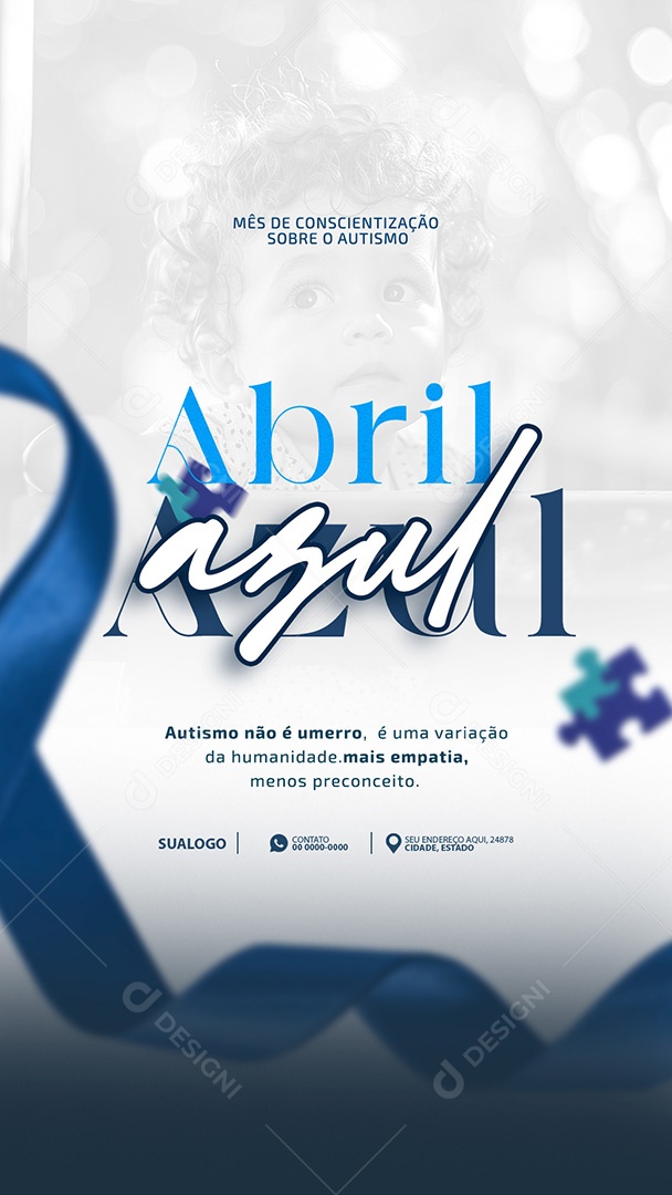 Story Abril Azul Social Media PSD Editável
