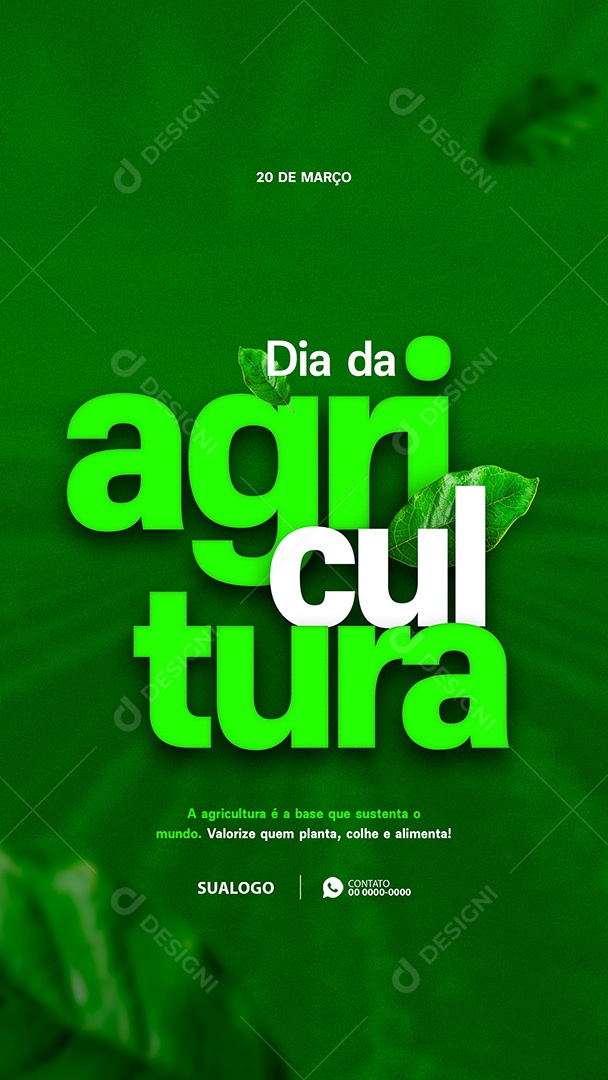 Story Dia da Agricultura 20 de Março Social Media PSD Editável