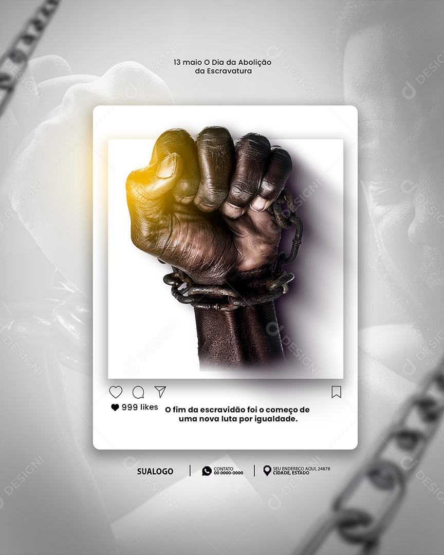 13 de Maio Dia da Abolição Social Media PSD Editável