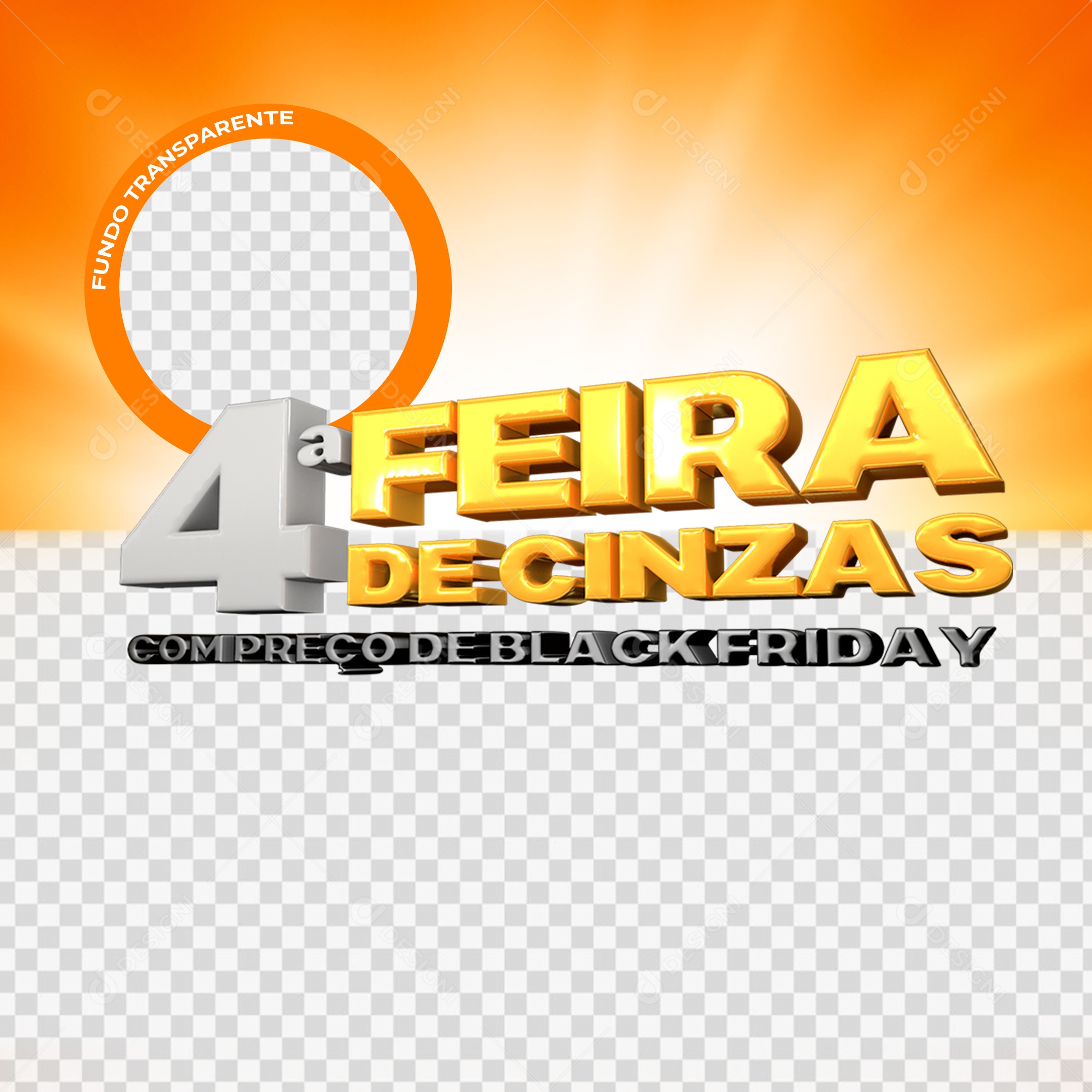 Quarta Feira de CinzasTexto 3D Para Composição PSD