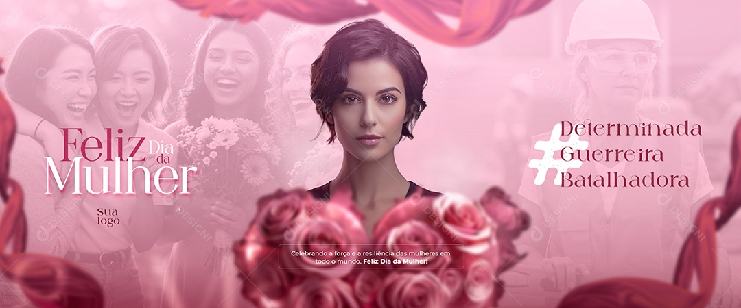 Banner Feliz Dia Da Mulher Social Media PSD Editável