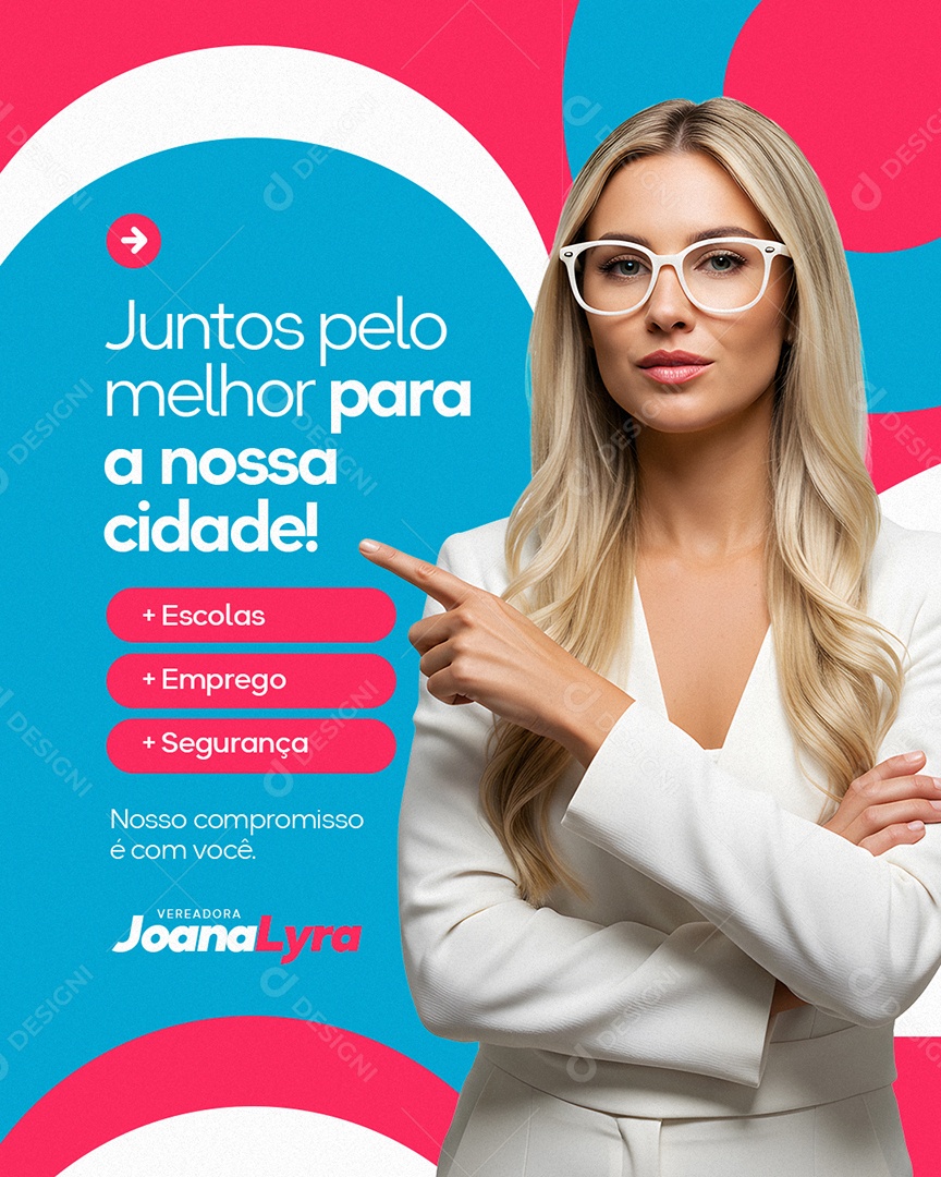 Política Vereadora Joana Lyra Mais Escolas Emprego e Segurança Social Media PSD Editável