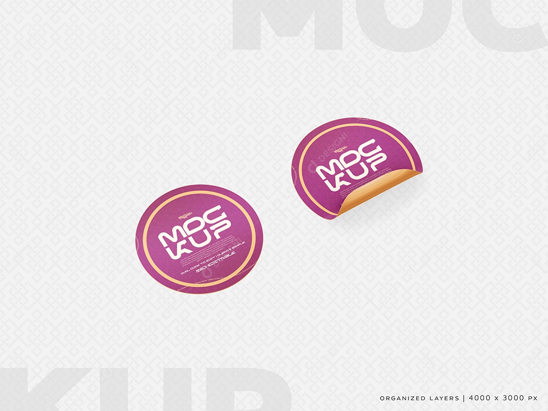 Adesivos Mockup PSD Editável