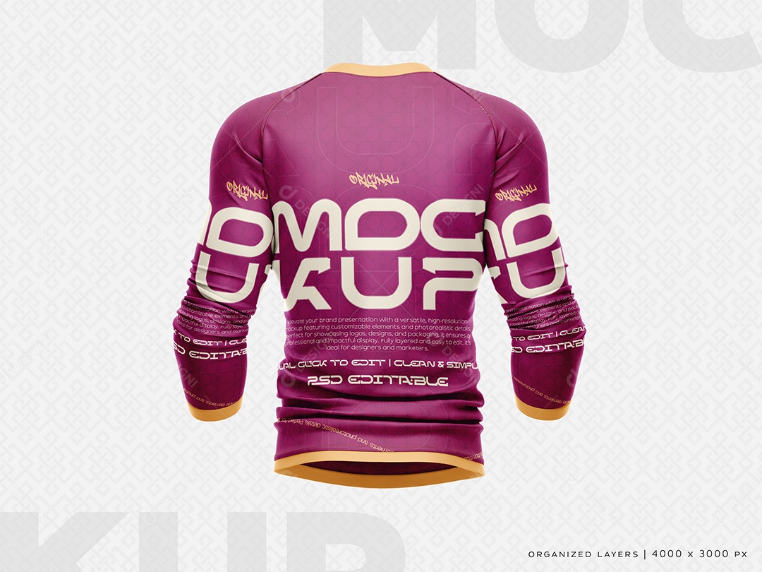 Camisa Manga Longa Mockup PSD Editável