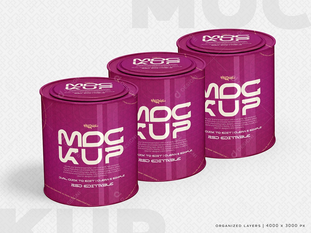 Latas de Tinta Mockup PSD Editável