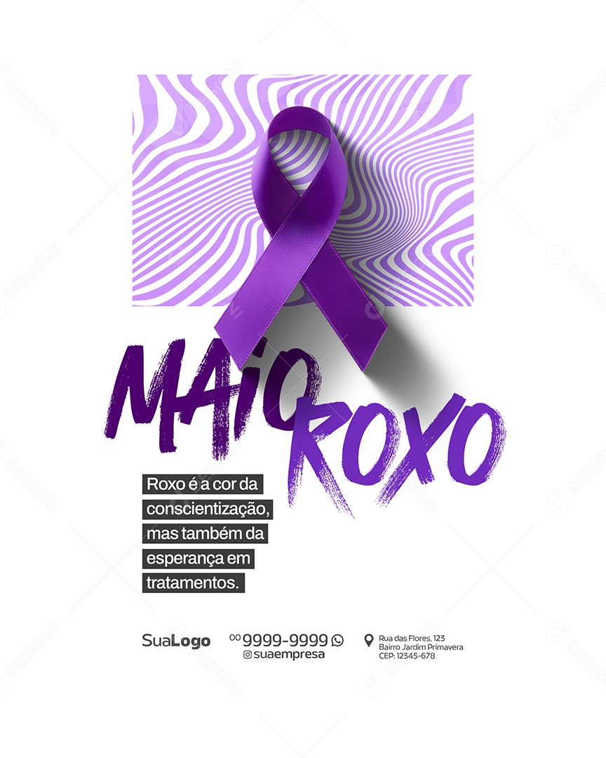 Maio Roxo Mês de Conscientização Sobre Doenças Inflamatórias Intestinais Social Media PSD Editável