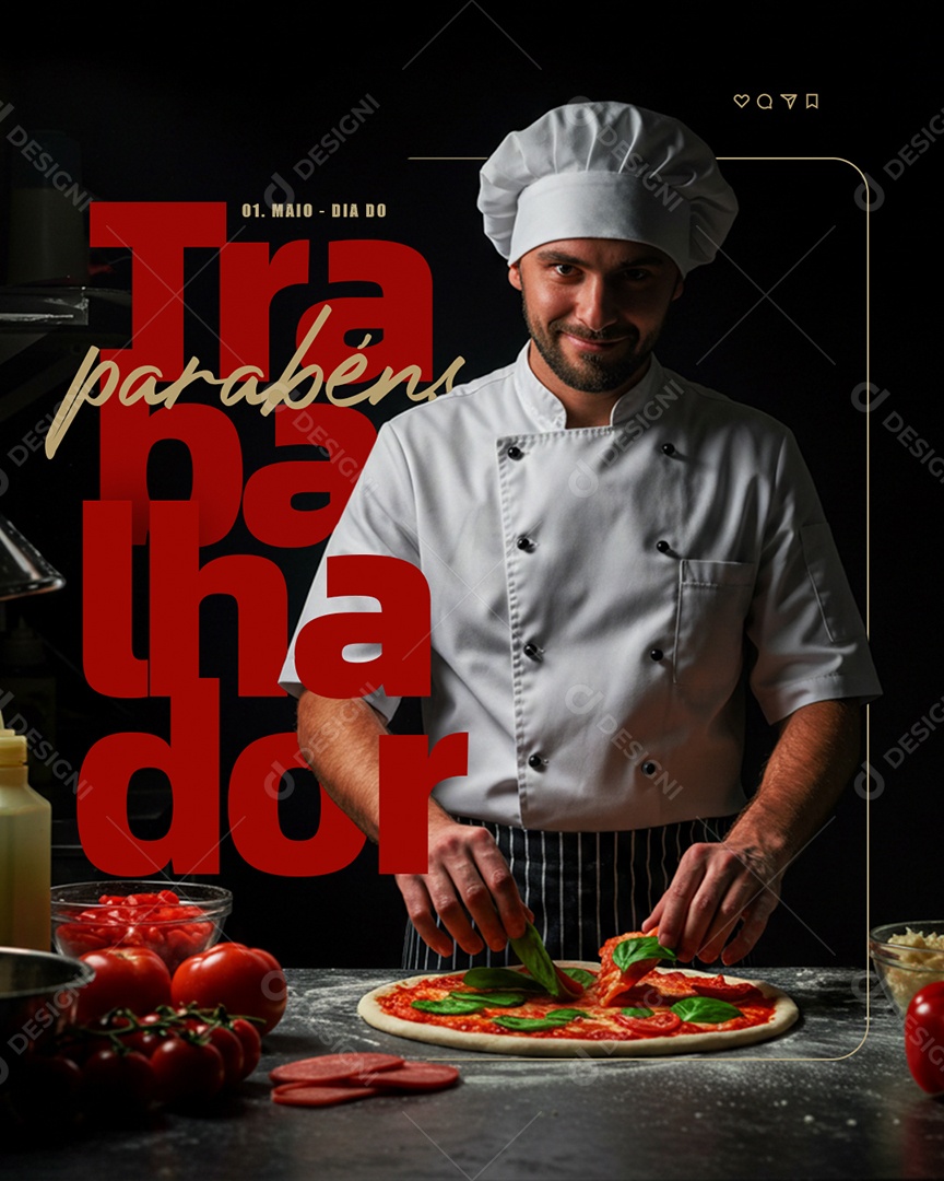 Feliz Dia Do Trabalhador 01 de Maio Social Media PSD Editável