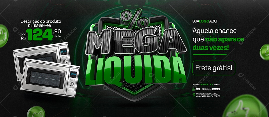 Banner Loja de Eletrodomésticos Mega Liquida Social Media PSD Editável